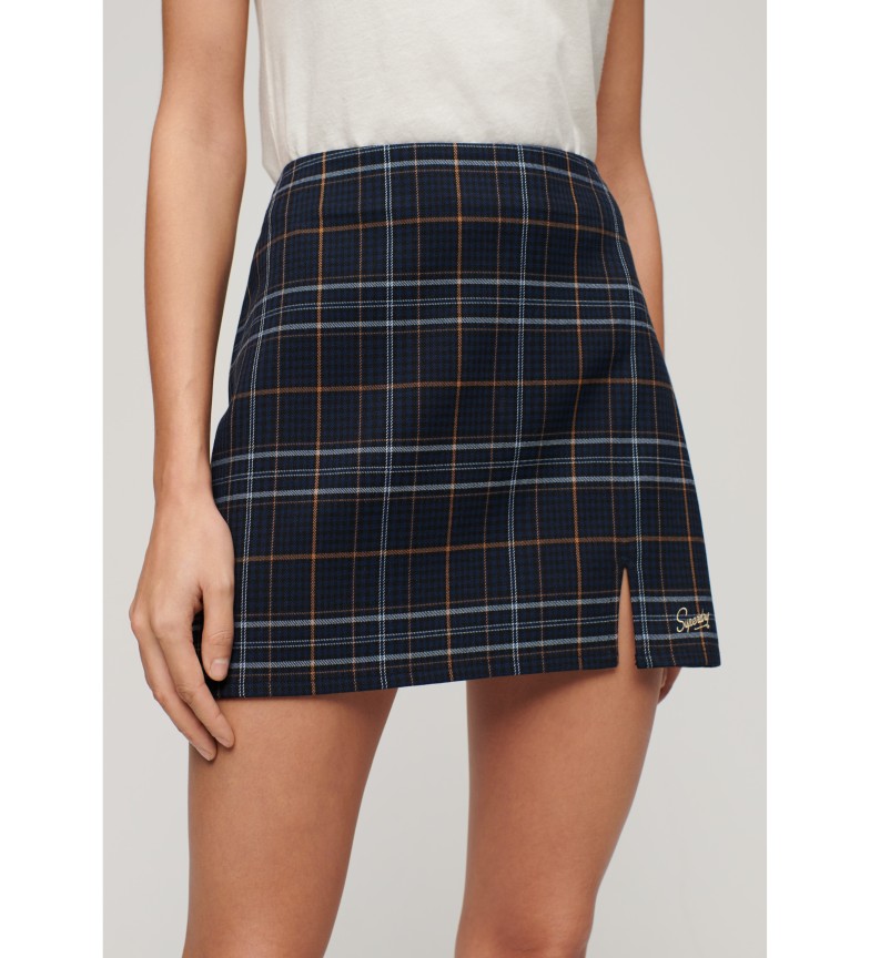 Superdry Minifalda a cuadros marino