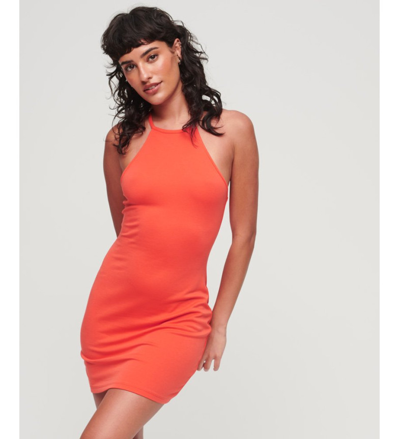 Superdry Minivestido espalda olímpica naranja