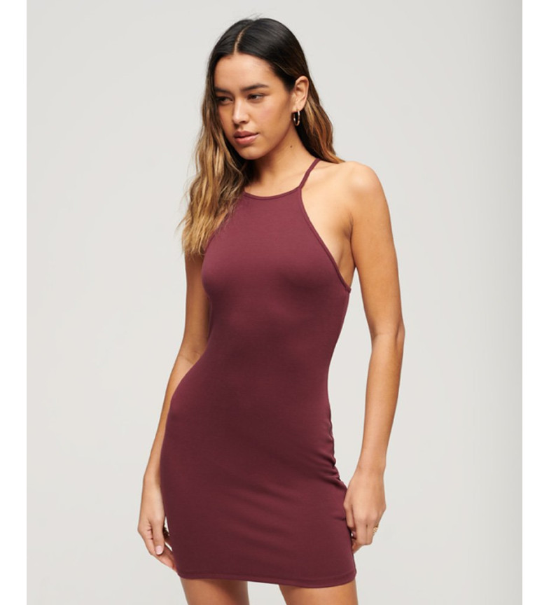 Superdry Minivestido espalda olímpica granate