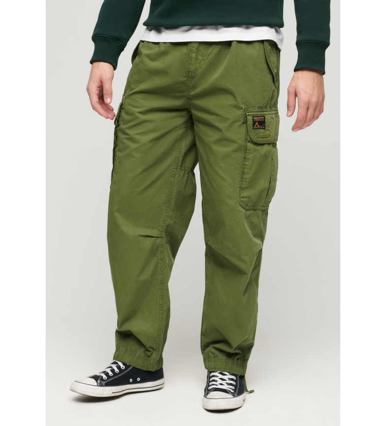 Superdry Pantalón holgado Parachute verde