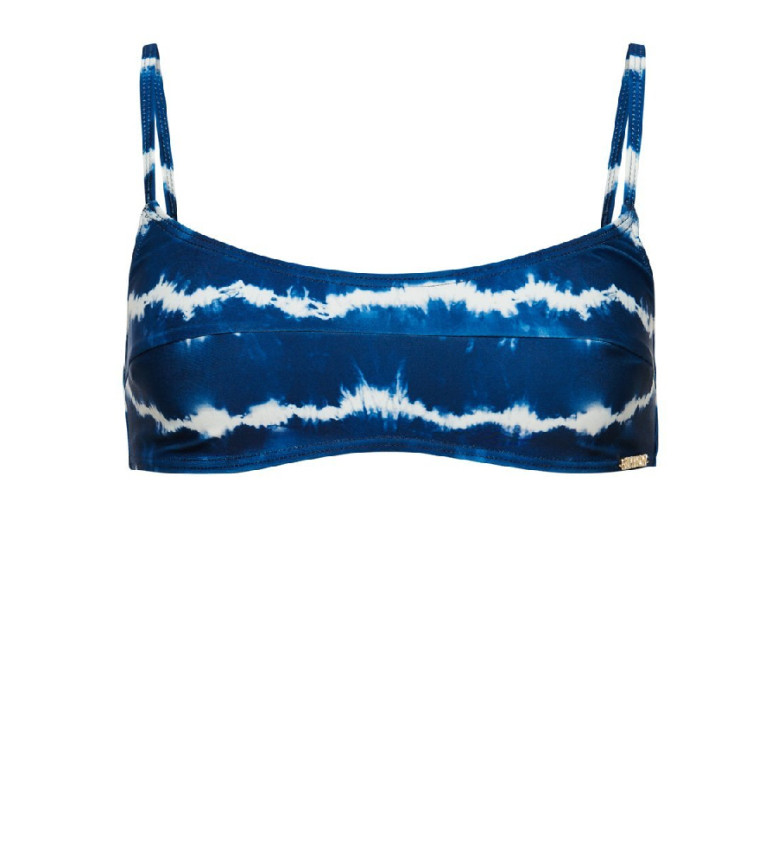 Superdry Top de bikini con efecto «tie-dye» azul