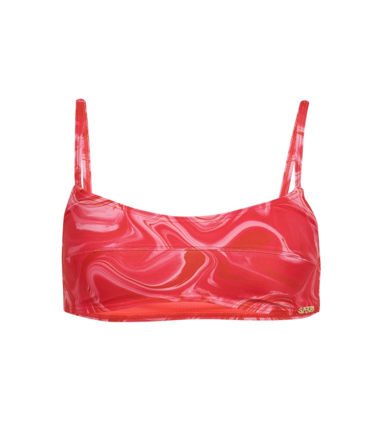 Superdry Top de bikini estampado tipo bralette rosa