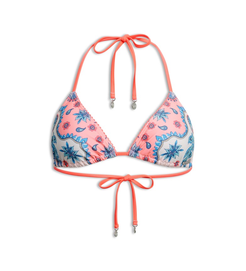 Superdry Top de bikini triangular de tirantes rosa