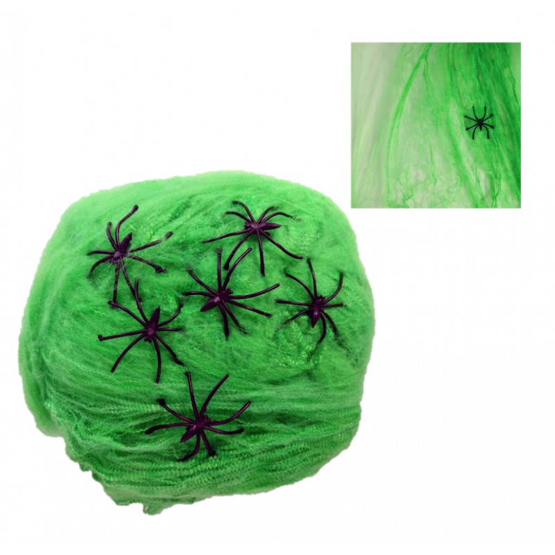 Telaraña Verde de 100 gr + Arañas-2C19-14716