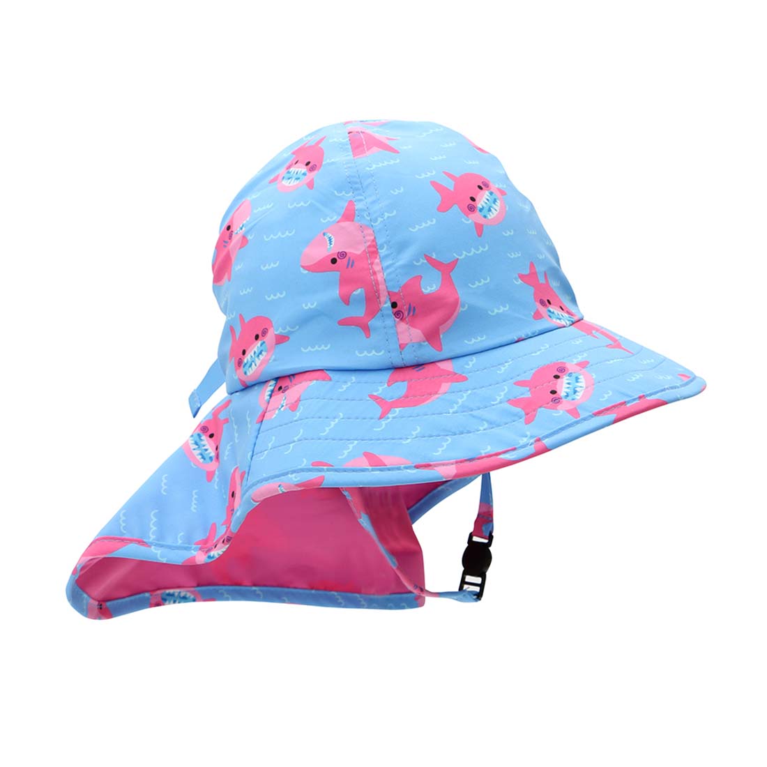 Gorrito de playa con protección Upf50+ Tiburón Rosa Zoocchini