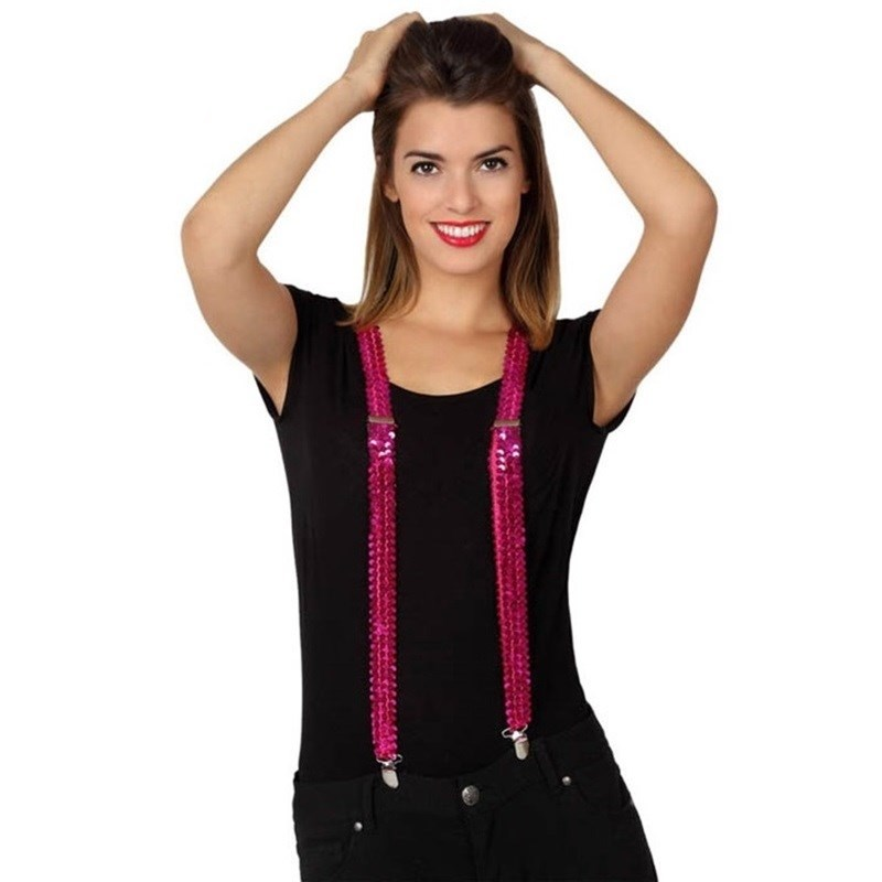 Tirantes de lentejuelas Fucsia-2A3-100-13741-7