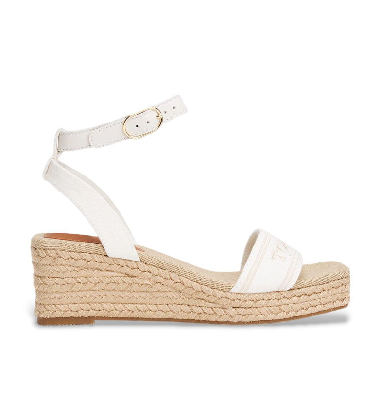 Tommy Hilfiger Alpargatas con cuña y monotipo blanco