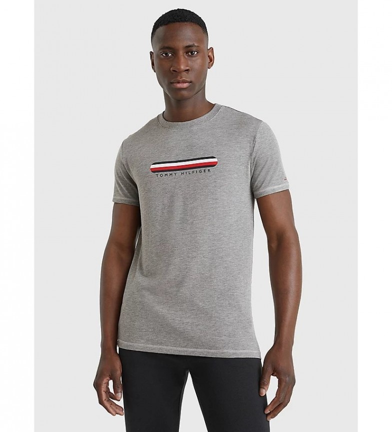 Tommy Hilfiger Camiseta de cuello redondo gris