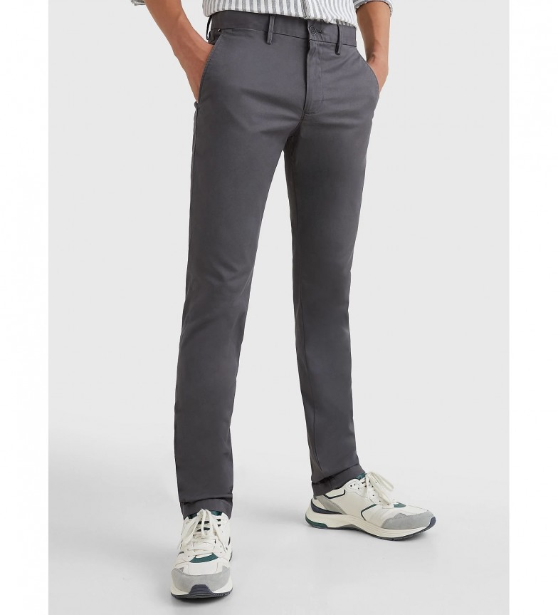 Tommy Hilfiger Pantalón chino Bleecker de algodón elástico gris