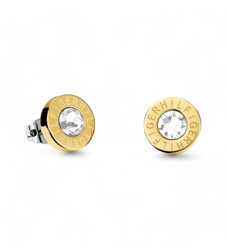 Tommy Hilfiger Pendientes de boton acero inoxidable dorado