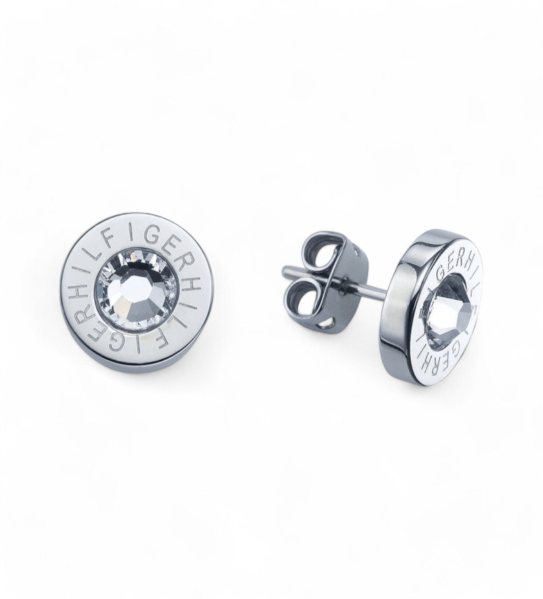 Tommy Hilfiger Pendientes de boton acero inoxidable plateado