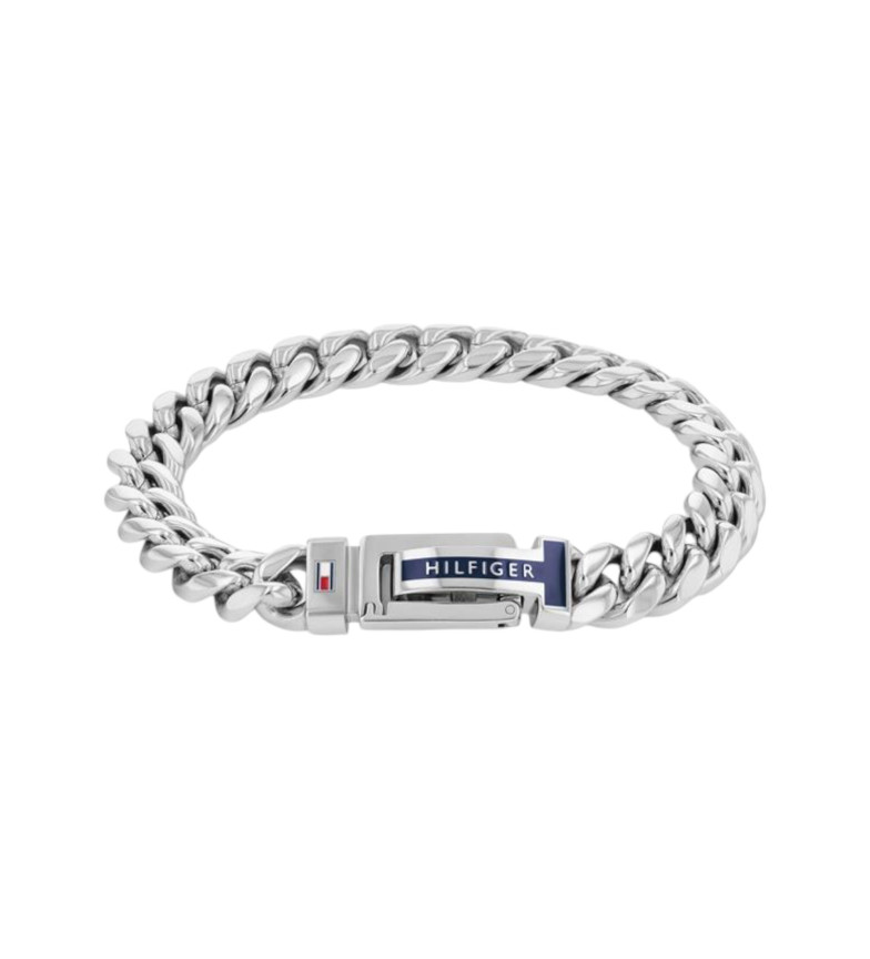 Tommy Hilfiger Pulsera de acero inoxidable plateado