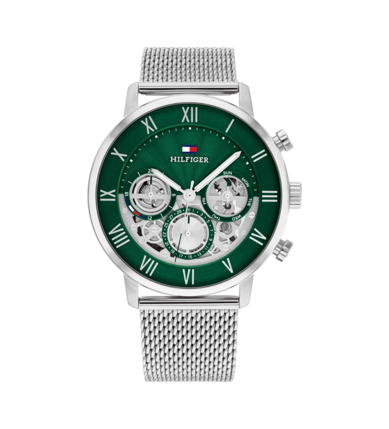 Tommy Hilfiger Reloj Legend plateado, verde