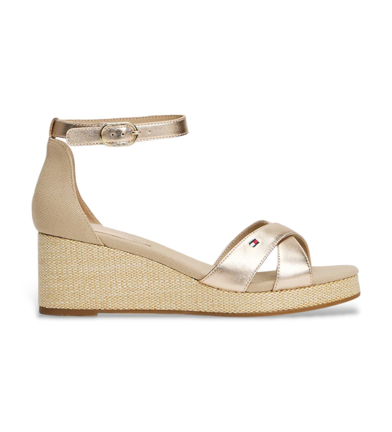 Tommy Hilfiger Sandalias de cuña metalizadas dorado