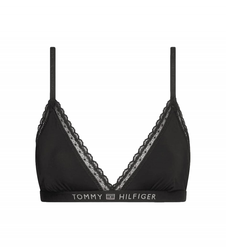 Tommy Hilfiger Sujetador triangular con encaje y sin forro negro