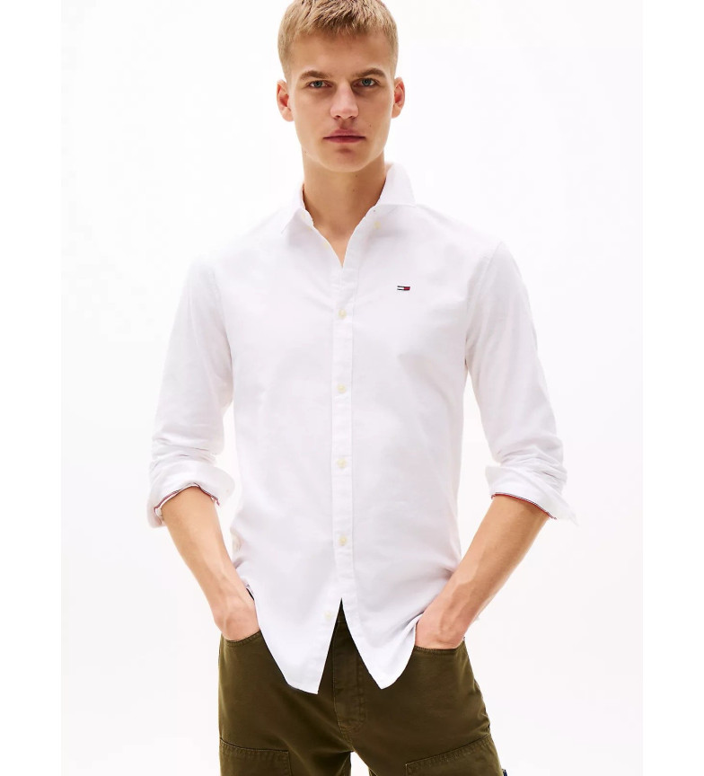 Tommy Jeans Camisa TJM Slim Stretch Oxford blanco