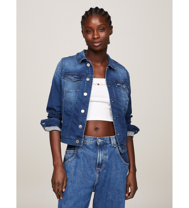 Tommy Jeans Chaqueta slim fit azul