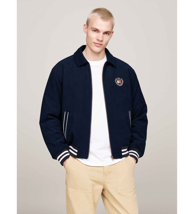 Tommy Jeans Chaqueta universitaria amplia de pana marino