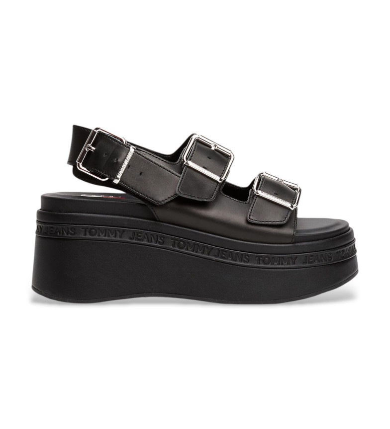 Tommy Jeans Sandalias Wedge negro
