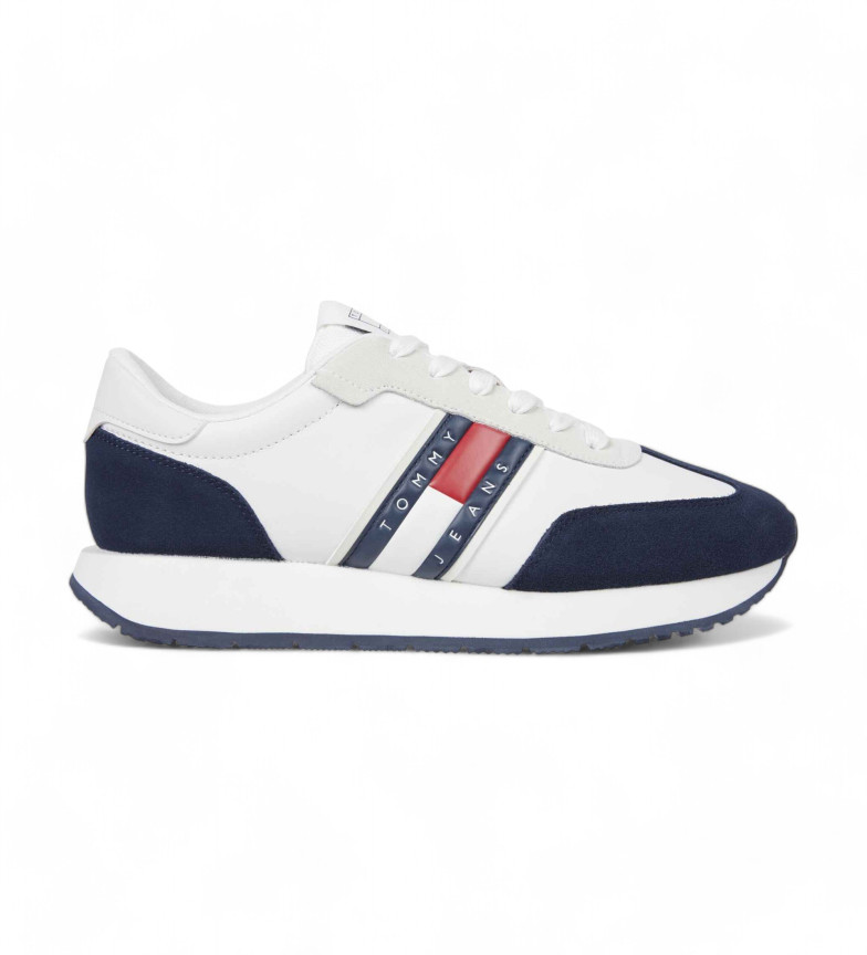 Tommy Jeans Zapatillas de Piel Retro Runner blanco