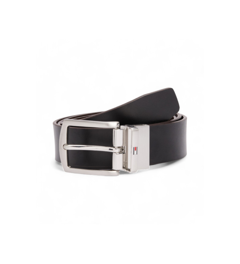 Tommy Hilfiger Cinturón de piel Denton 3.5 Negro, marrón