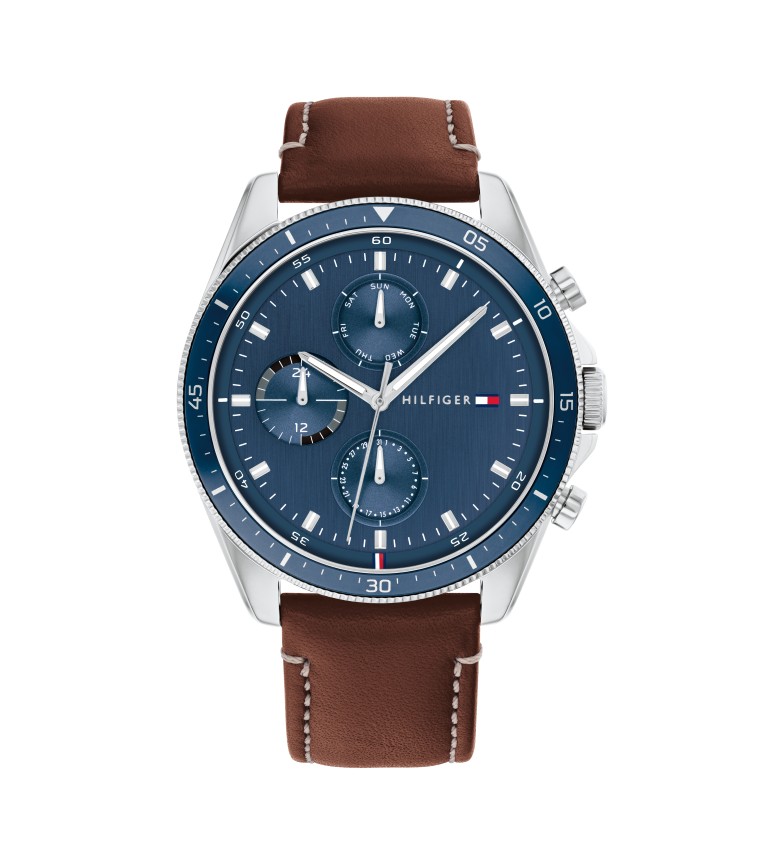 Tommy Hilfiger Reloj Analógico con correa de piel Acero azul