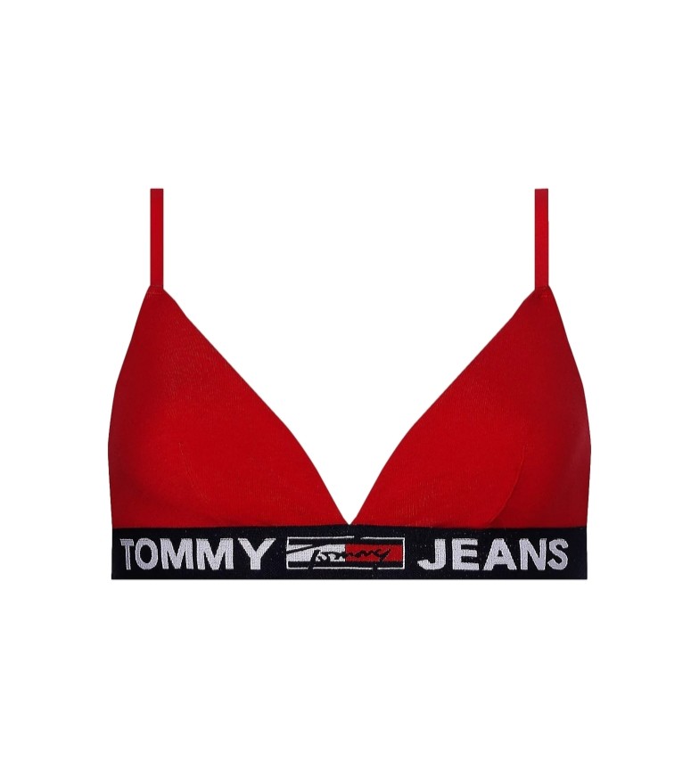 Tommy Hilfiger Sujetador Bralette sin Relleno y Banda rojo