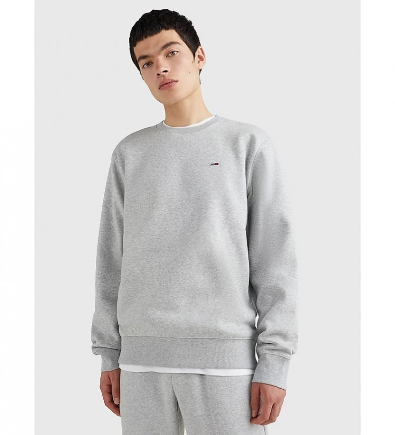 Tommy Jeans Jersey Regular Fleece C Neck gris