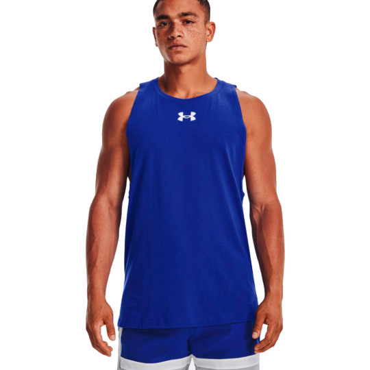 Top Under Armour Baseline Cotton Tank Royal Blue