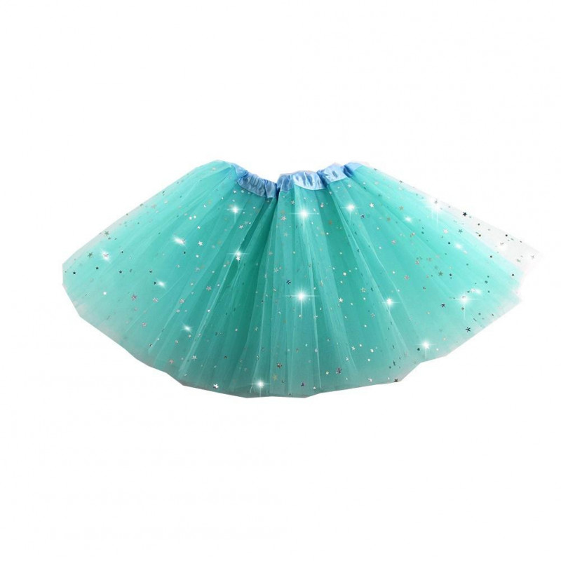 Tutú con estrellas adulto, azul celeste - Falda de Tul 40cm-2A2-200-T17401