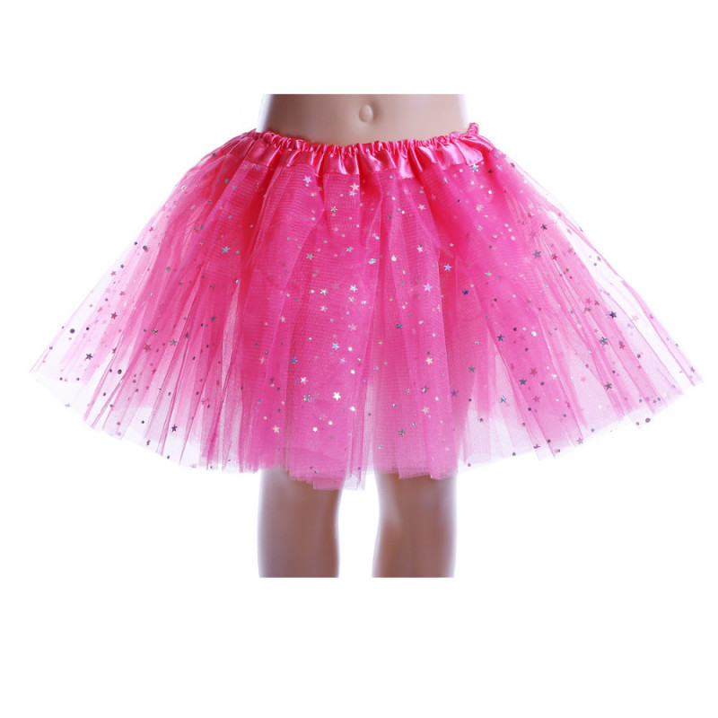 Tutú con Estrellas Adulto Fucsia - Falda de Tul 40 cm-2A2-200-T17393