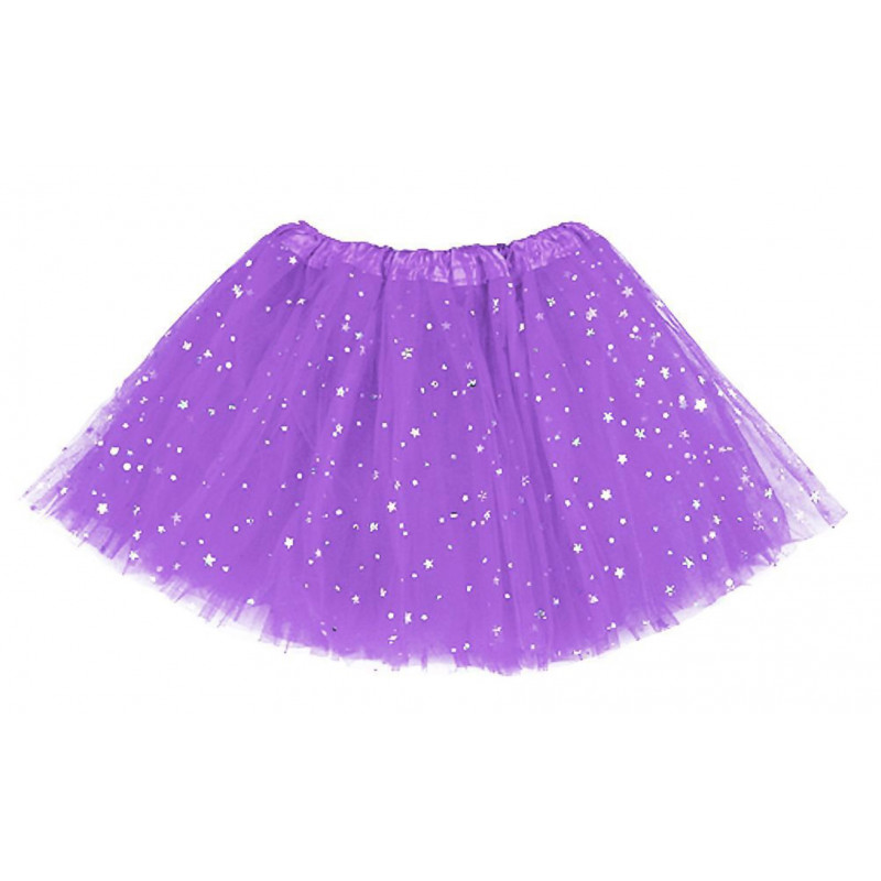 Tutú con Estrellas Adulto, Lila - Falda de Tul 40cm-2A2-200-T17396