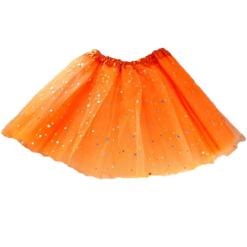 Tutú con Estrellas Adulto, Naranja - Falda de Tul 40cm-2A2-100-T17403