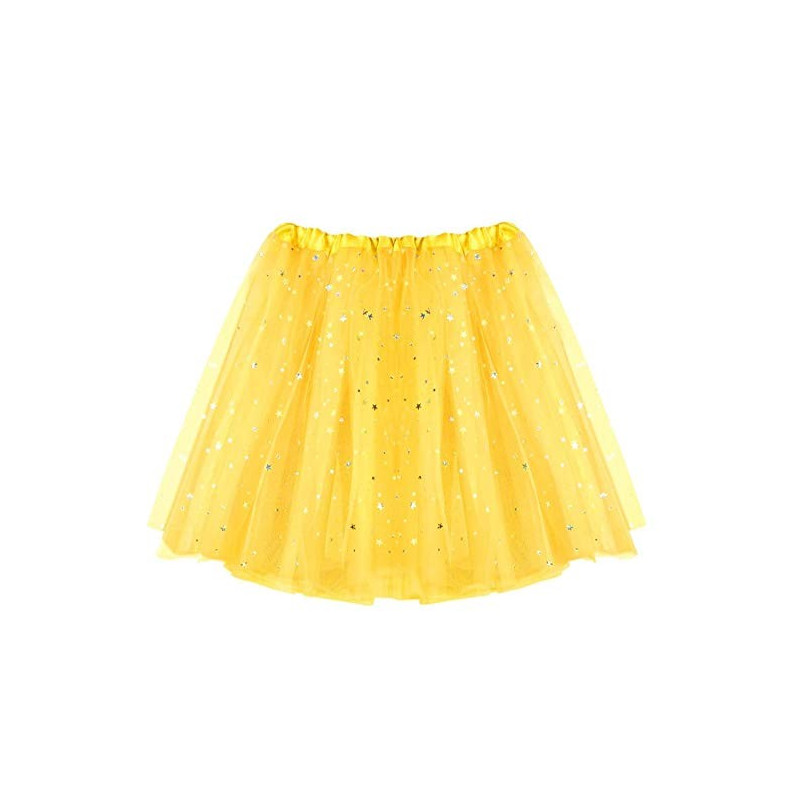 Tutú con Estrellas Infantil, Amarillo - Falda de Tul 30cm-2A1-400-T17388