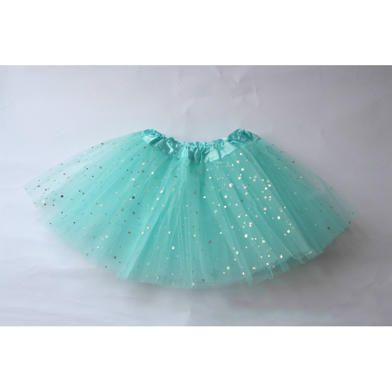Tutú con Estrellas Infantil Azul Claro - Falda de Tul 30cm-2A1-200-T17389