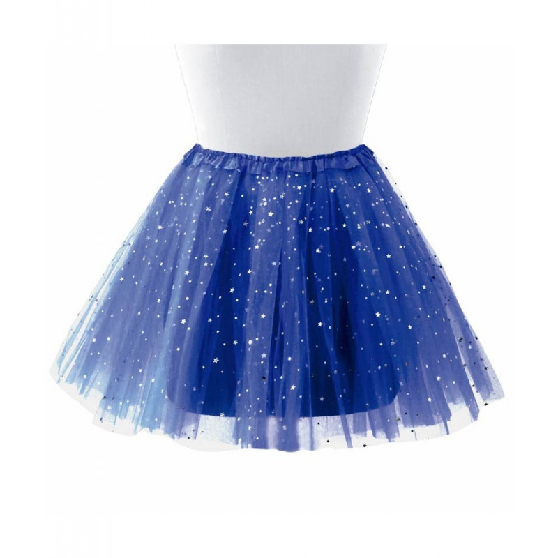 Tutú con Estrellas Infantil, Azul Oscuro - Falda de Tul 30cm-2A1-200-T17383
