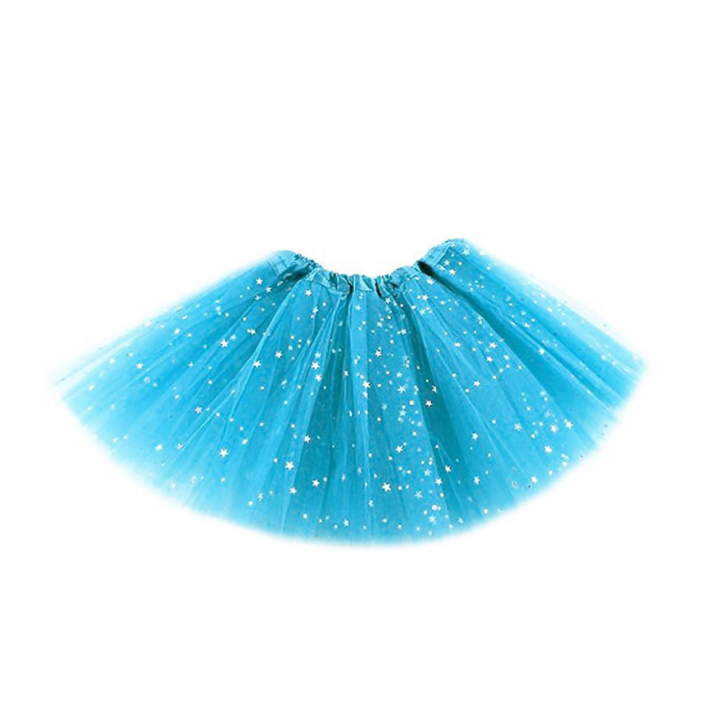 Tutú con Estrellas Infantil, Turquesa - Falda de Tul 30cm-2A1-200-T17380