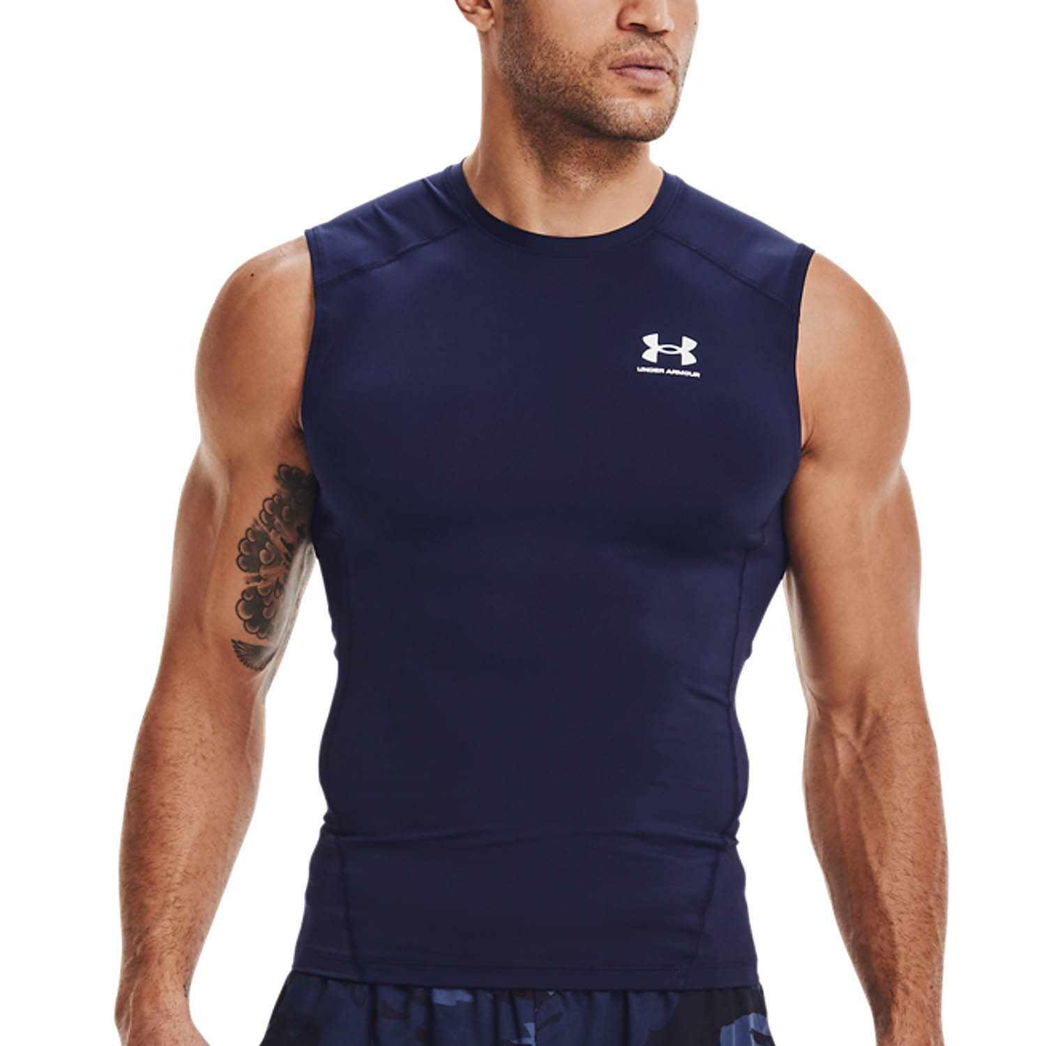 Under Armour HeatGear Compression Top Midnight Navy/White