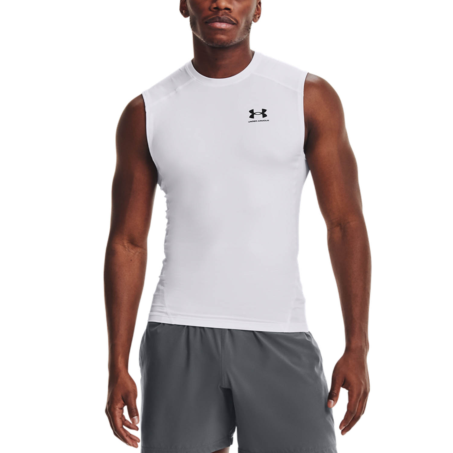 Under Armour HeatGear Compression Top White/Black