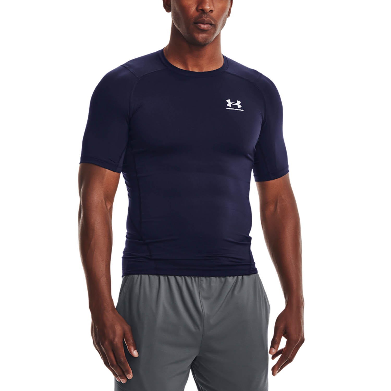 Under Armour HeatGear Compression Logo Camiseta Midnight Navy/White