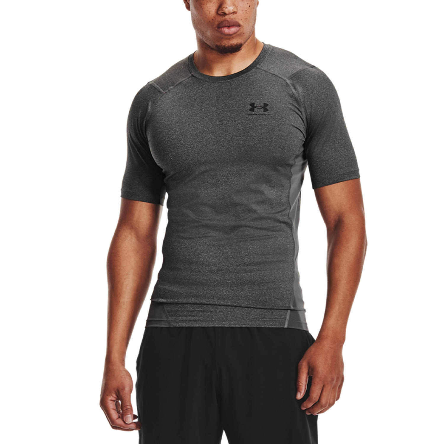 Under Armour HeatGear Compression Logo Camiseta Carbon Heather/Black