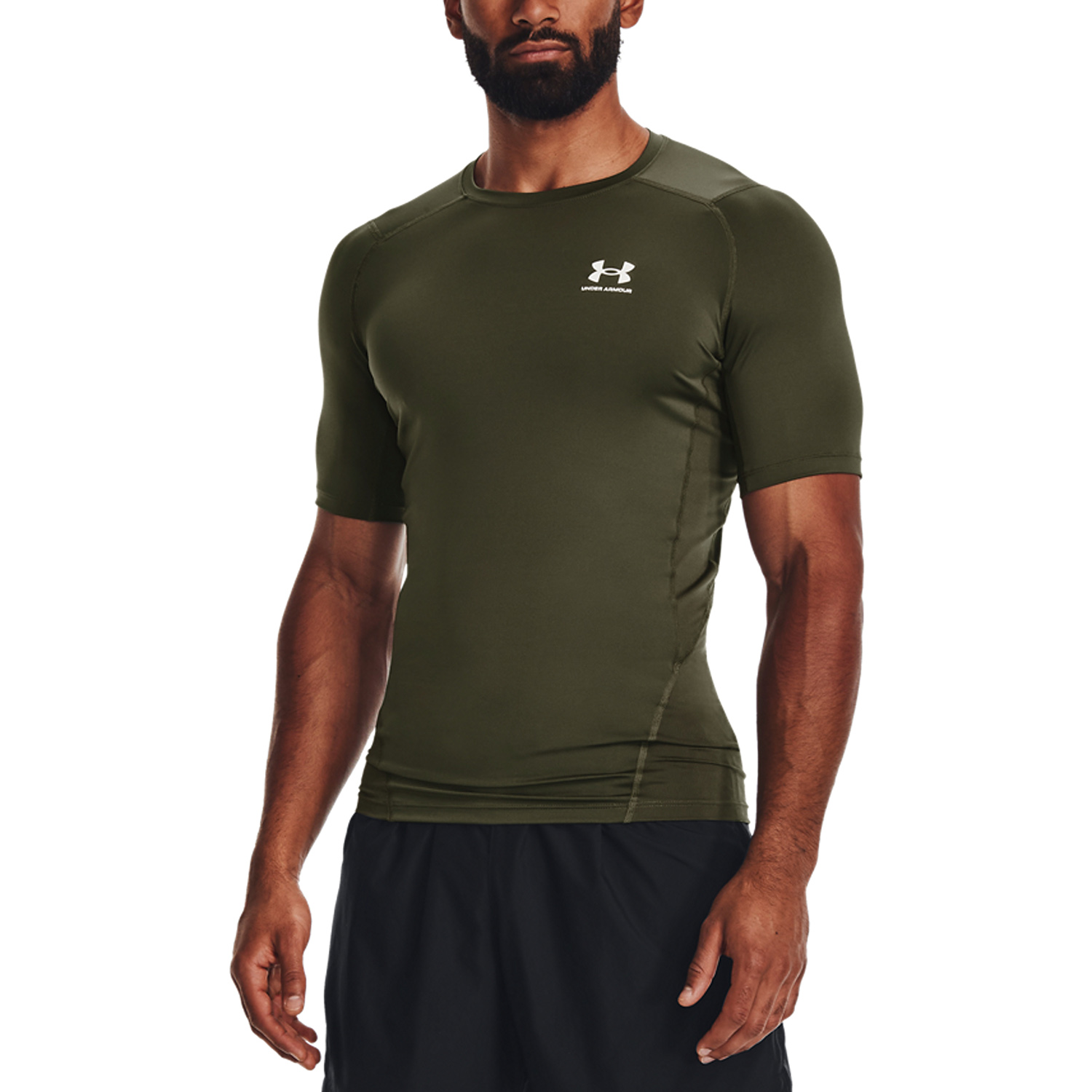 Under Armour HeatGear Compression Logo Camiseta Marine Od Green/Black