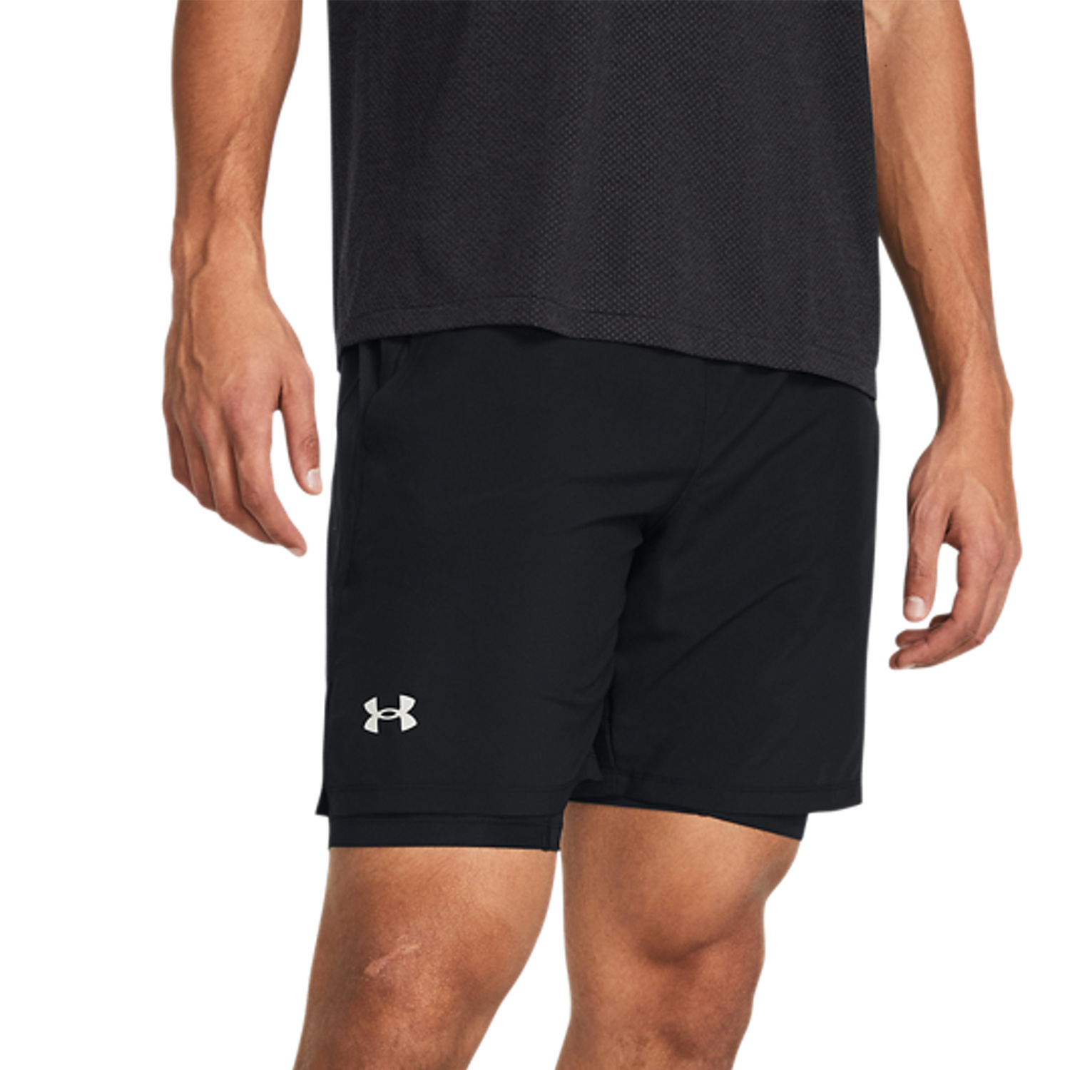 Under Armour Launch 7in 2 in 1 Shorts Black/Reflective