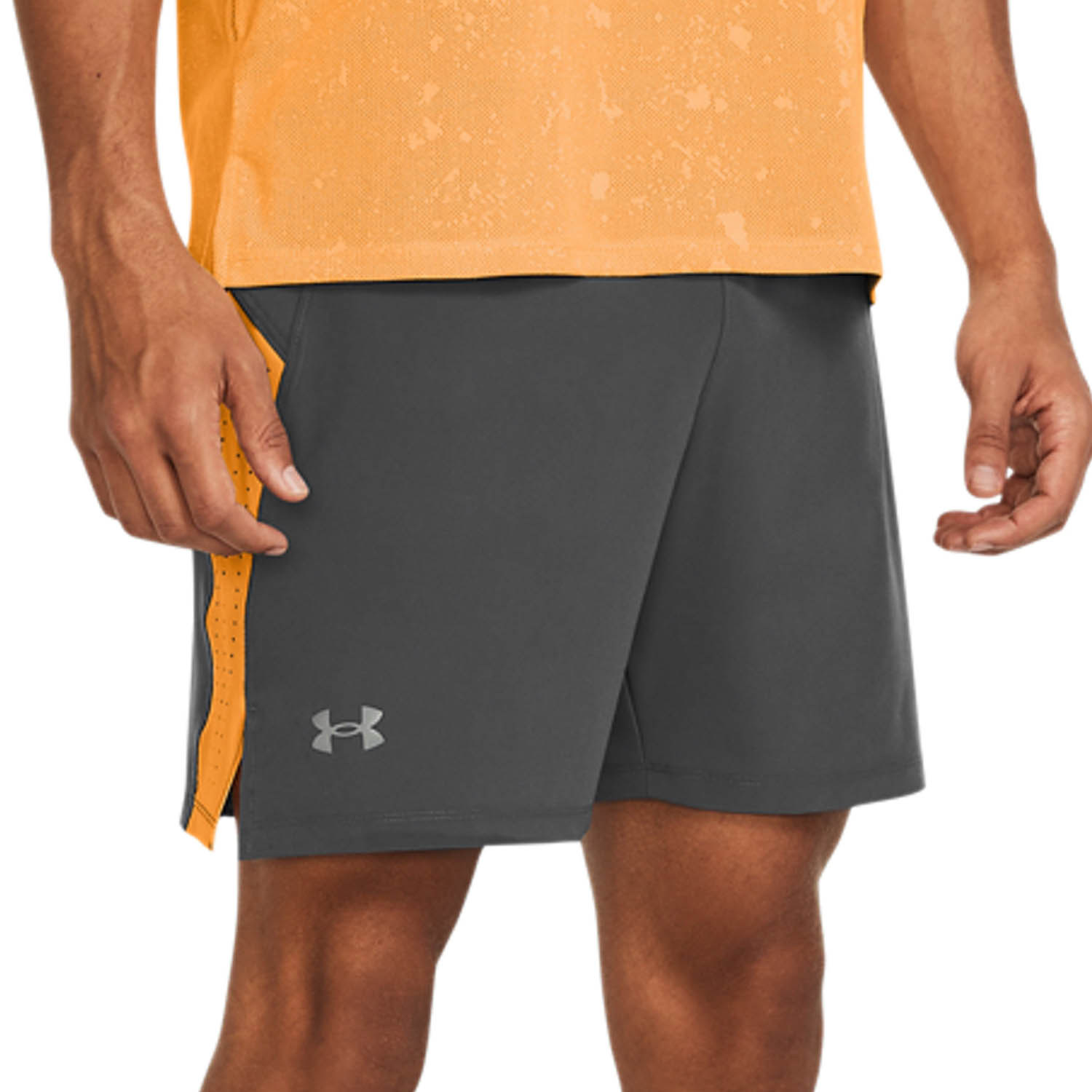 Under Armour Launch Elite 7in Shorts Castlerock/Nova Orange/Reflective