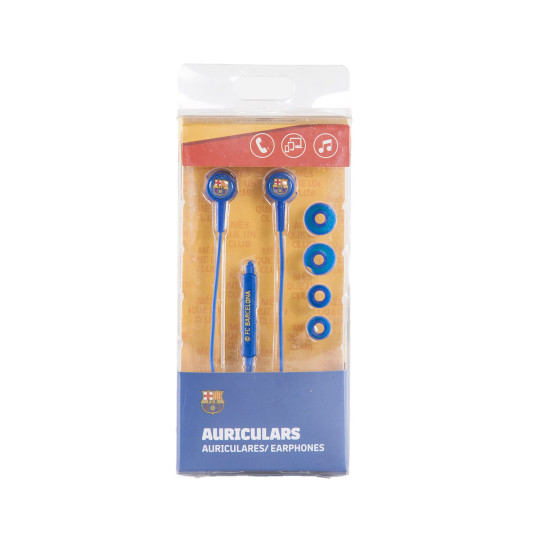 FC Barcelona Earphone Cable Botón Azul Escudo FC Barcelona Azul-Rojo
