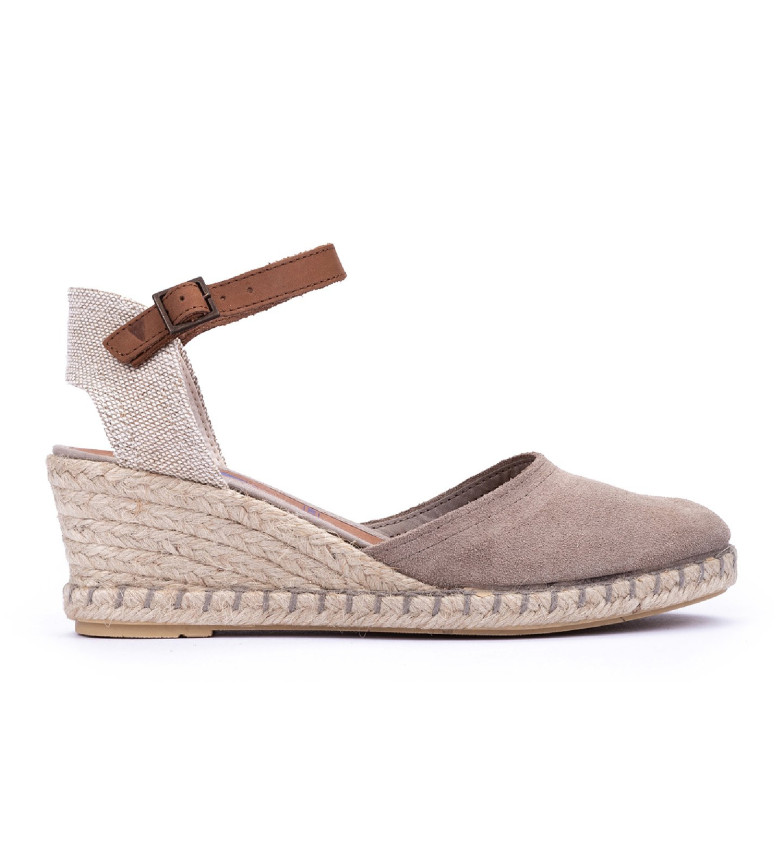 Verbenas Alpargatas de piel Malena taupe