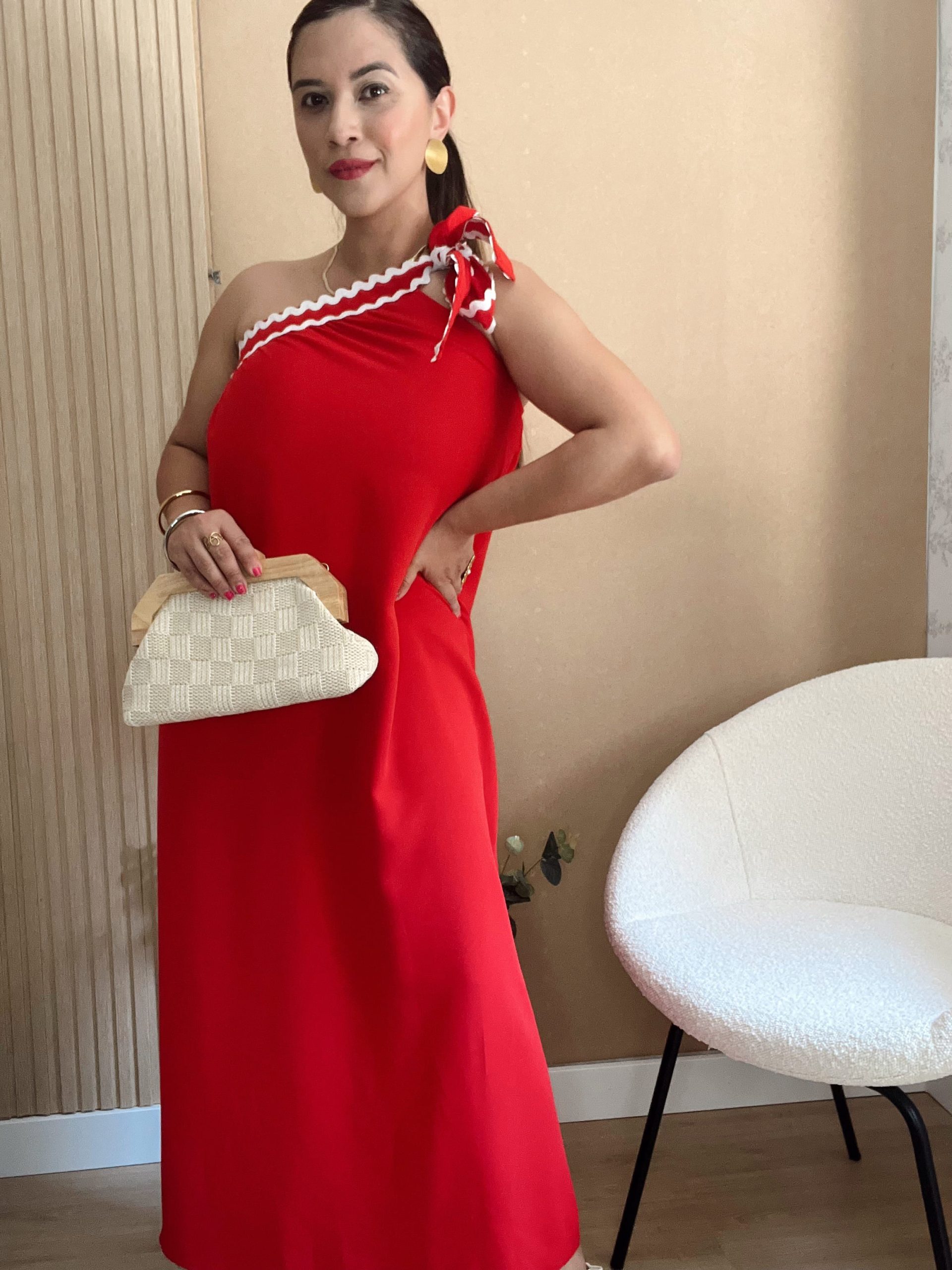 Vestido rojo largo de verano