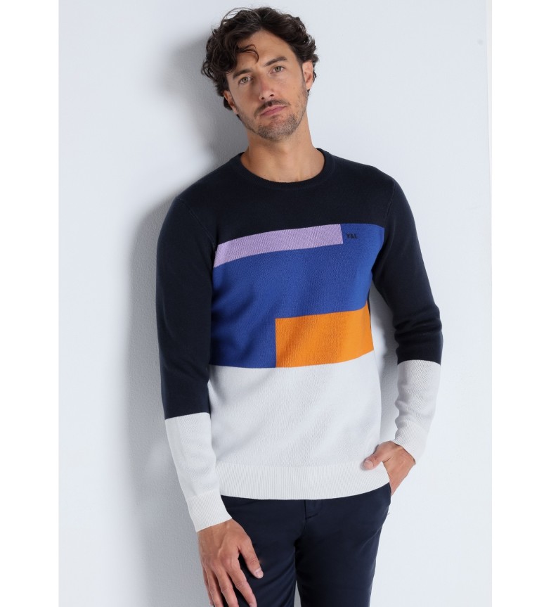 Victorio & Lucchino, V&L Jersey block color con cuello caja multicolor
