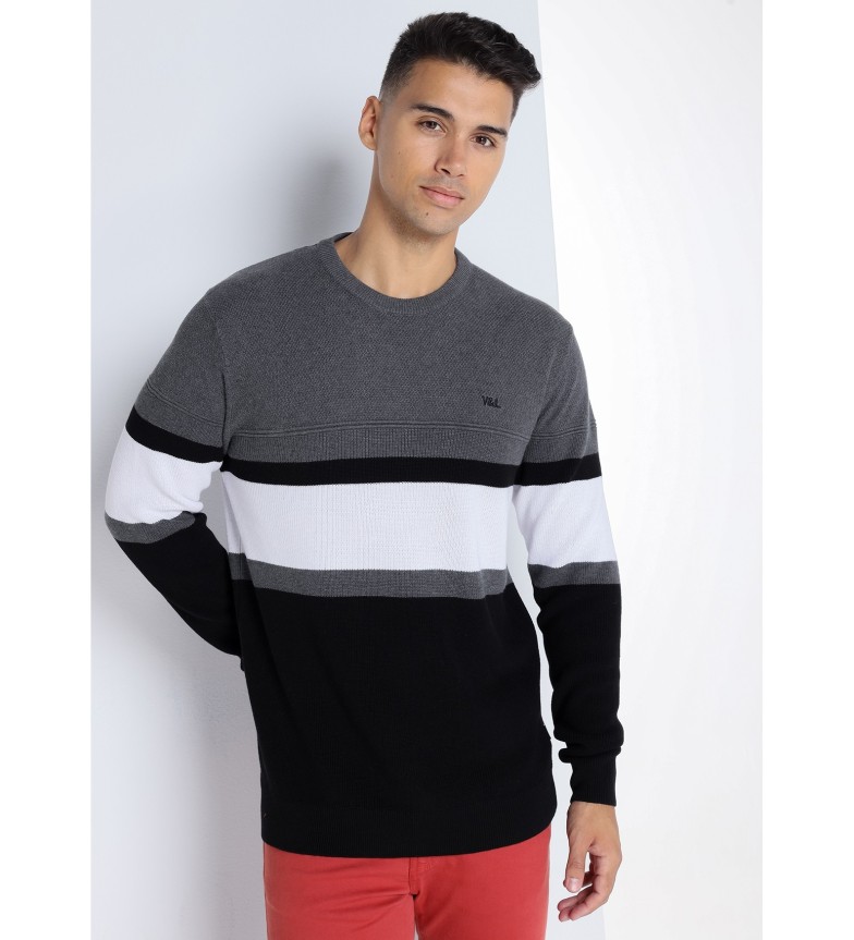 Victorio & Lucchino, V&L Jersey con franjas negro, gris
