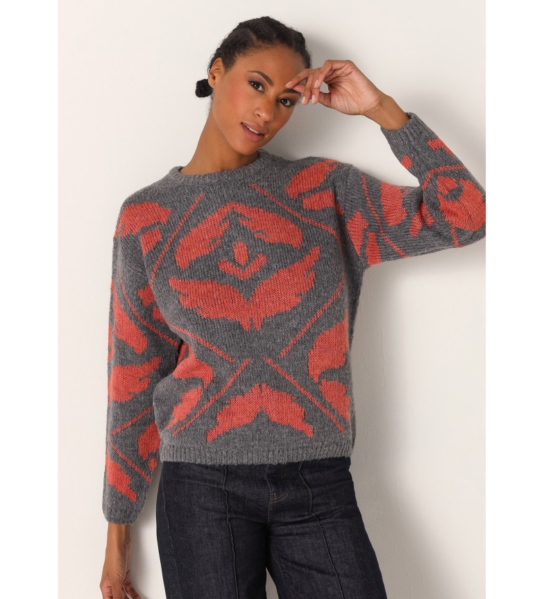 Victorio & Lucchino, V&L Jersey cuello caja de tipo greca gris